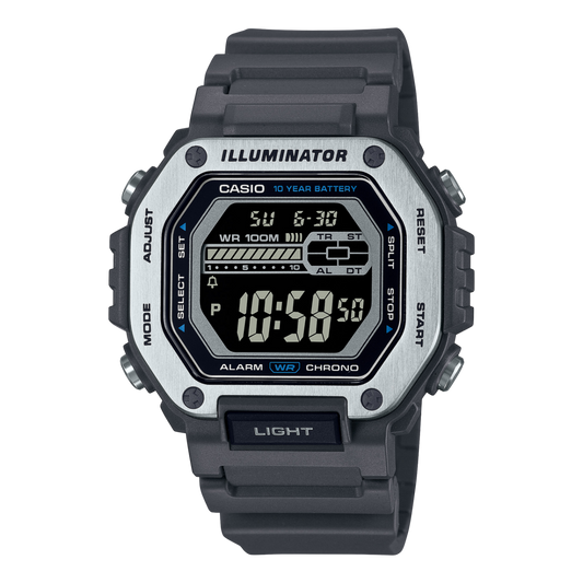 Casio men analog watch, grey dial with comfortable strap, model CS-MWD-110H-8BVDF, Bahrain