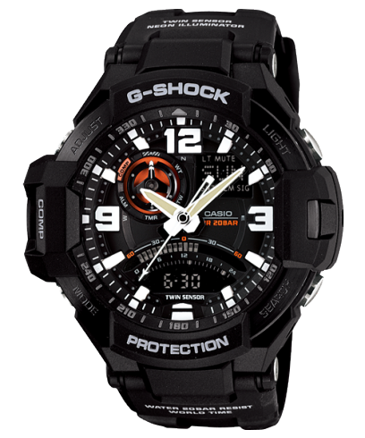 G-Shock Gravitymaster Twin Sensor Black Dial Men's Watch, GA-1000-1ADR