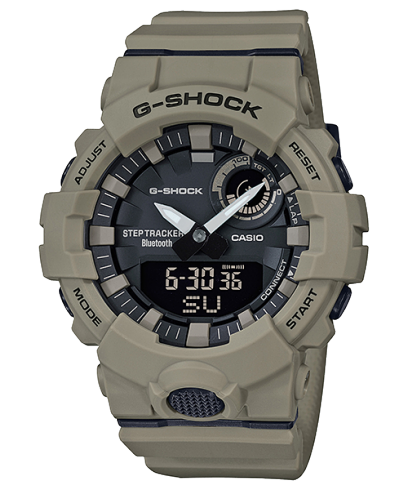 G-Shock Men's Analog & Digital Watch, Combo, Black Dial Sand Beige Resin Band With Bluetooth Connectivity, GBA-800UC-5ADR