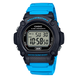 Casio Men's Watch Digital, Black Dial Blue Resin Strap, W-219H-2A2VDF