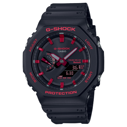 G-Shock Analog & Digital, Black & Red Dial Black Resin Band Watch for Men, GA-B2100BNR-1ADR