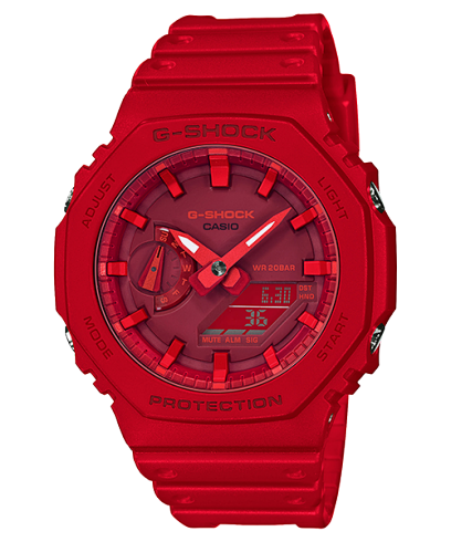 G-Shock Men's Watch Analog, Red Dial Red Resin Band, GA-2100-4ADR