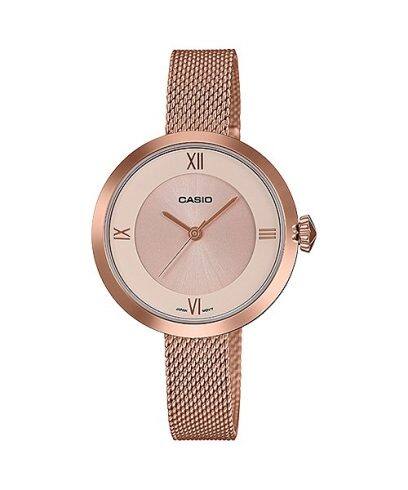 Casio Women's Watch Analog, Rose Gold Dial Rose Gold Mesh Strap, LTP-E154MPG-4AD