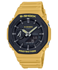 G-Shock Men's Watch Analog & Digital Combo, Black Dial Yellow Resin Band, GA-2110SU-9ADR