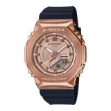 G-Shock Men's Watch Analog & Digital Combo, Copper Case Rose Gold Dial Black Resin Band, GM-S2100PG-1A4D