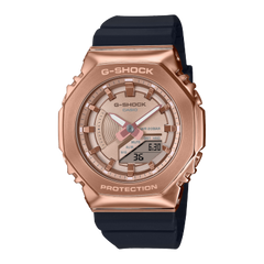 G-Shock Men's Watch Analog & Digital Combo, Copper Case Rose Gold Dial Black Resin Band, GM-S2100PG-1A4D