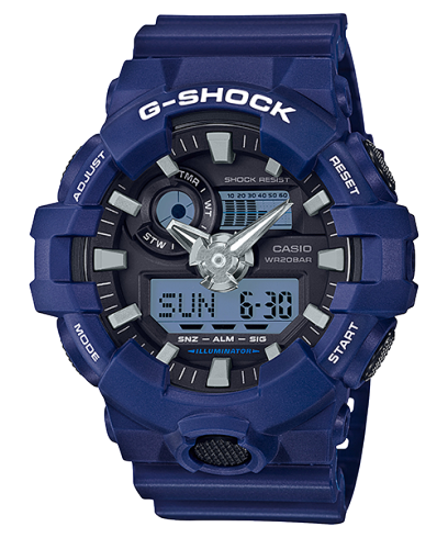 G-Shock Men's Watch Analog & Digital Combo, Black Dial Blue Resin Band, GA-700-2ADR