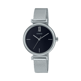 Casio Women's Watch Analog, Black Dial Silver Mesh Strap, LTP-2023VM-1CDR