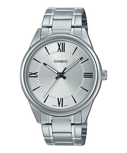 Casio Men's Watch Analog, Silver Dial Silver Stainless Steel Strap, MTP-V005D-7B5UD