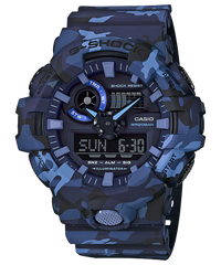 G-Shock  Men's Watch Analog & Digital Combo, Black & Blue Dial Blue Armour Resin Band, GA-700CM-2ADR