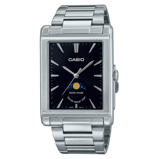 Casio men analog watch, black dial with comfortable strap, model CS-MTP-M105D-1AVDF, Bahrain