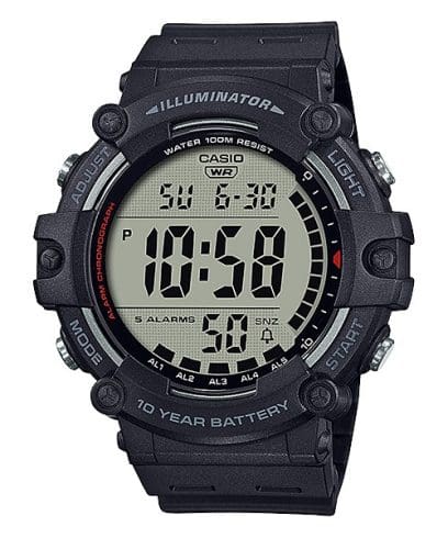 Casio Men's watch Digital, Black Dial Black Resin Strap, AE-1500WH-1AVDF