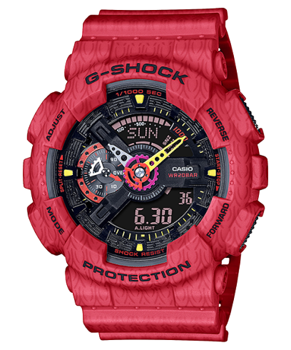 G-Shock Unisex Watch Analog & Digital Combo, Black & Pink Dial Pink Resin Band, GA-110SGH-4ADR