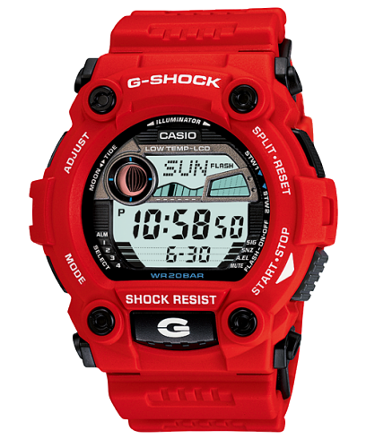 G-Shock Men's Digital Watch Black Dial Red Resin Band,G-7900A-4DR