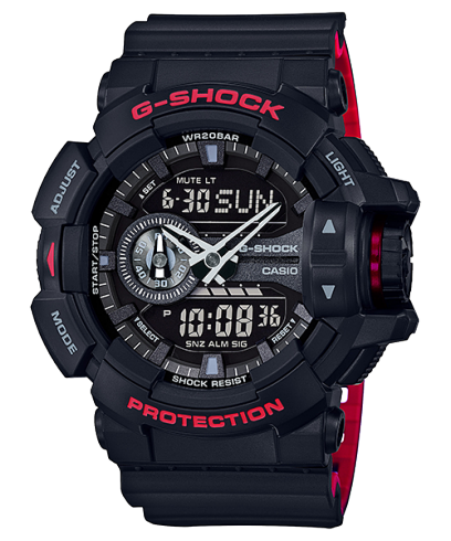 G-Shock Men's Watch Analog & Digital Combo, Black Dial Black Resin Band, GA-400HR-1ADR