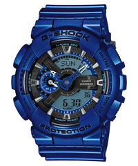 G-Shock Men's Watch Analog & Digital Combo, Black Dial Blue Resin Band, GA-110NM-2ADR