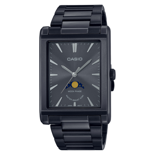 Casio men analog watch, black dial with comfortable strap, model CS-MTP-M105B-1AVDF, Bahrain