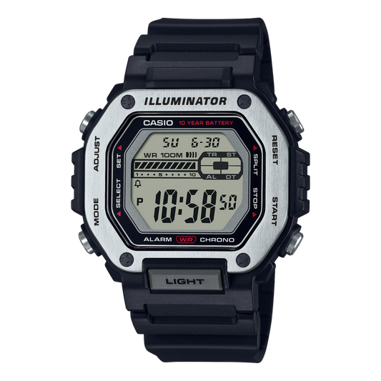Casio men analog watch, black dial with comfortable strap, model CS-MWD-110H-1AVDF, Bahrain