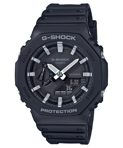 G-Shock Men's Watch Analog & Digital Combo, Black Dial Black Resin Band, GA-2100-1ADR