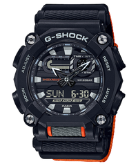 G-Shock Men's Watch Analog & Digital Combo, Black Dial Orange Resin Band, GA-900C-1A4DR