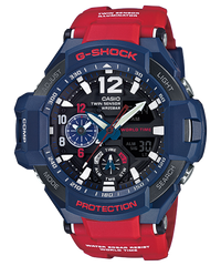 G-Shock Men's Watch Analog & Digital Combo, Blue & Black Dial Red Neobrite Resin Band, GA-1100-2ADR