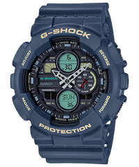 G-Shock Men's Watch Analog & Digital Combo, Black & Blue Dial Blue Resin Band, GA-140-2ADR