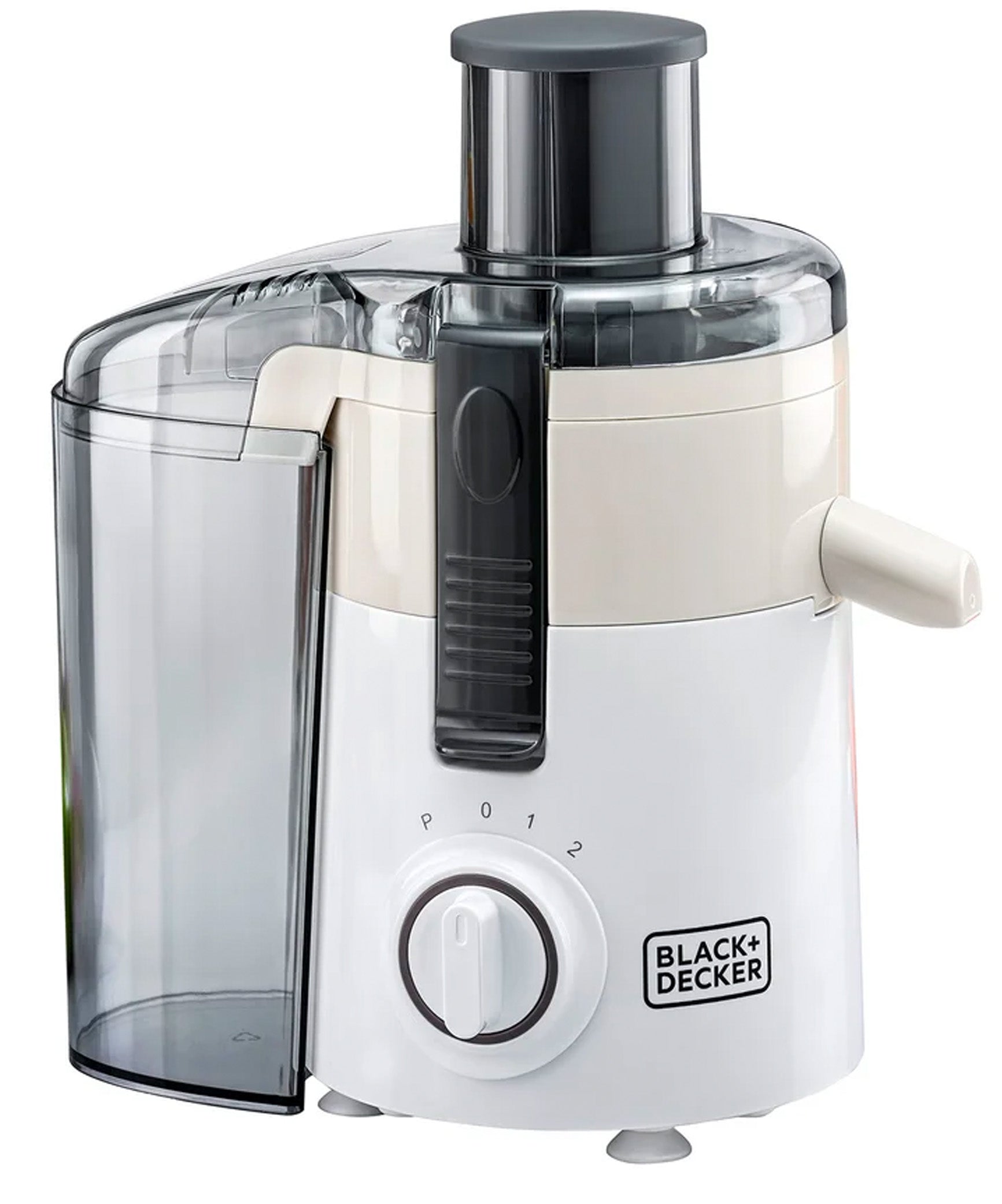 Black+Decker, Juice Extractor with Large Feeding Chute, White/Grey 250W, JE250-B5