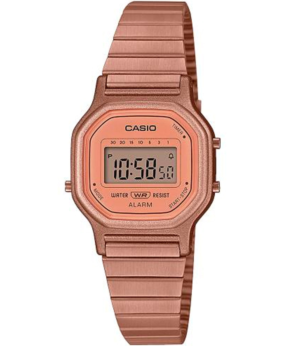 Casio Women's watch, Rose Gold Dial Rose Gold Stainless Steel Strap, LA-11WR-5ADF