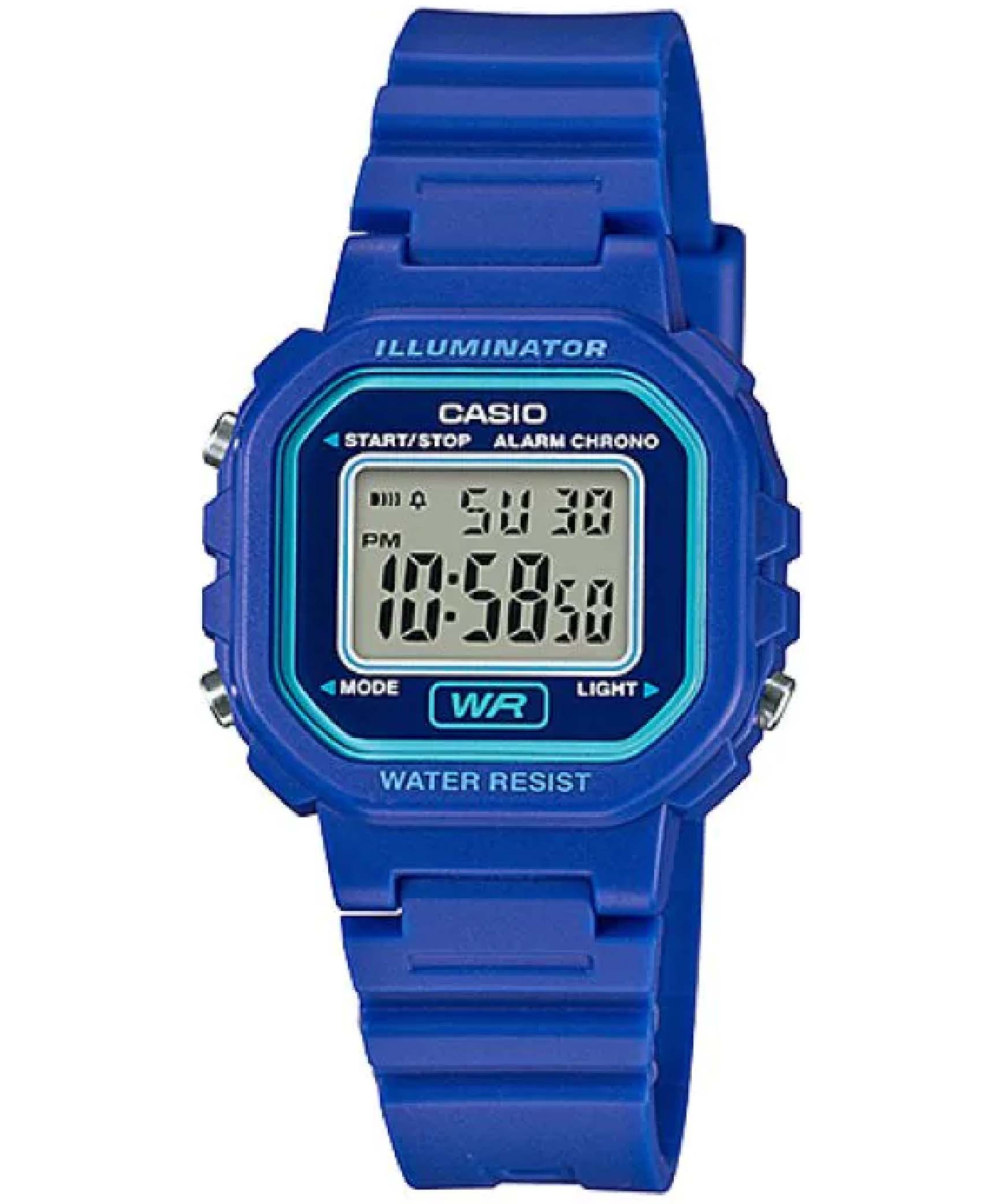 Casio Women's Watch Digital, Blue Dial Blue Resin Strap, LA-20WH-2ADF