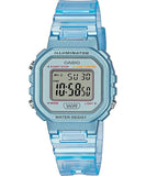 Casio Unisex illuminator Alarm Chronograph Clear Blue Digital Watch, LA-20WHS-2ADF