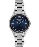 Lee Cooper  Women's Wrist Watch Blue Dial Silver Stainless Steel Strap, LC07113.390