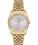 Lee Cooper  Women's Analog Watch, Silver Dial Stainless Steel Gold Strap, LC07115.130