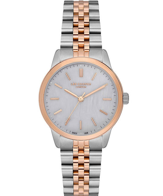 Lee Cooper, Men's, Analog Watch, White Dial, with Stainless Steel Band, LE-LC07144.520