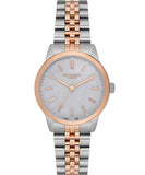 Lee Cooper  Women's Analog Watch, White Mother Of Pearl Stainless Steel Two Tone Strap, LC07144.520
