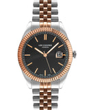 Lee Cooper  Men's Analog Watch Black Dial Two Toned Metal Strap, LC07215.550