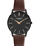 Lee Cooper  Men's Analog Black Dial Brown Leather Watch, LC07251.052