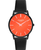 Lee Cooper  Men's Analog Red Dial Black Leather Watch, LC07251.651