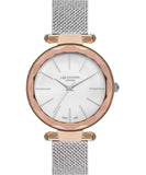 Lee Cooper  Women's Analog Watch, White Dial, Silver Stainless Steel Mesh Strap, LC07328.430