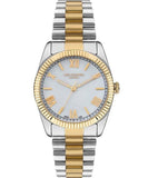 Lee Cooper  Women's Analog Watch, White Dial, Silver & Gold Stainless Steel Strap, LC07331.220