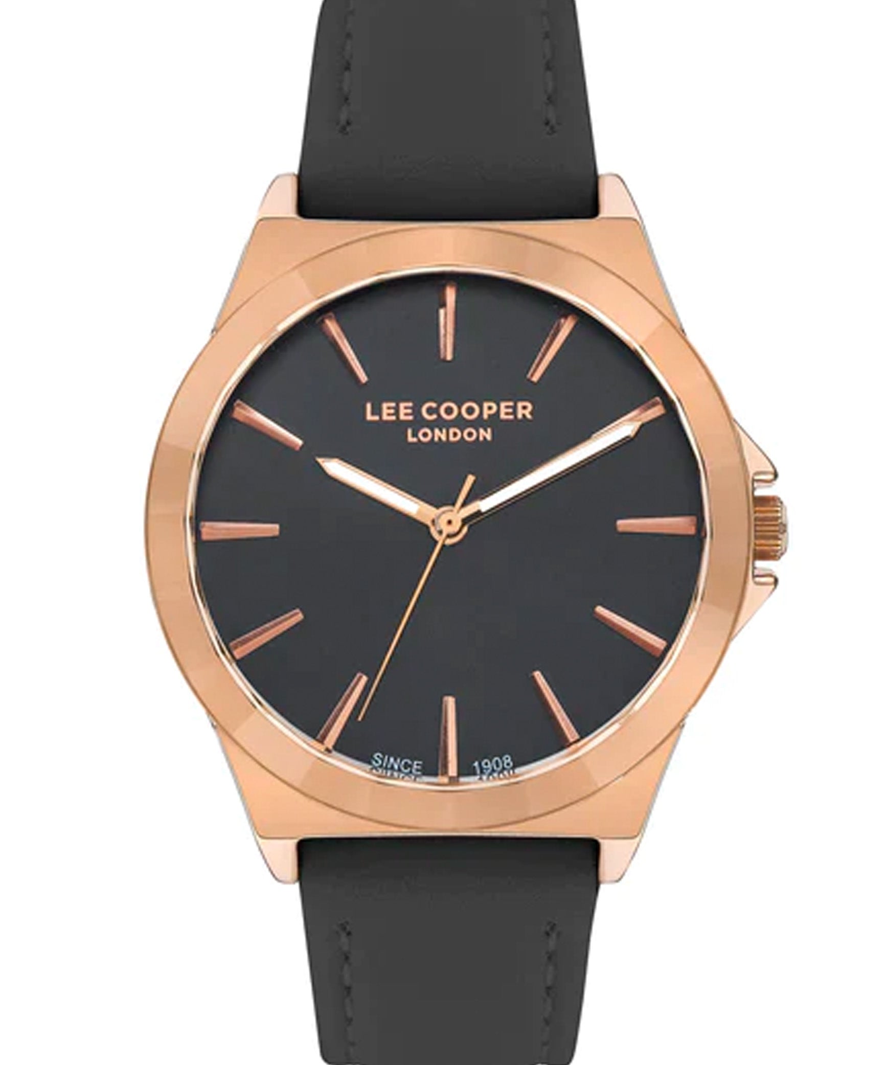Lee Cooper  Women's Analog Watch, Black Dial, Black Leather Strap, LC07347.451