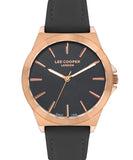 Lee Cooper  Women's Analog Watch, Black Dial, Black Leather Strap, LC07347.451