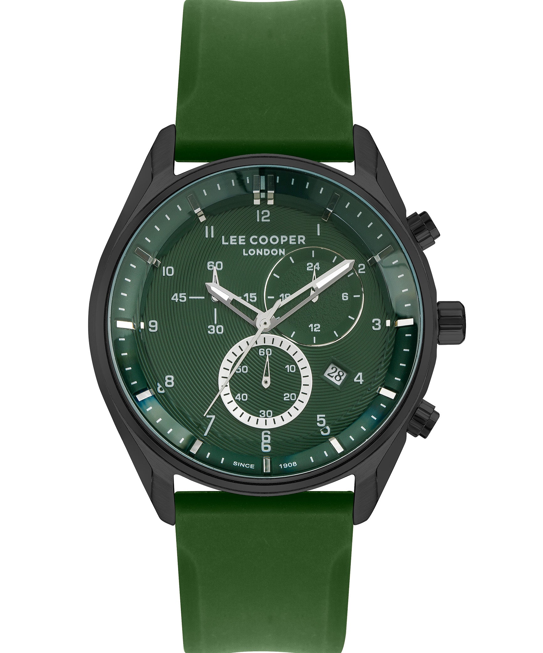 Lee Cooper  Men's Analog Watch, Green Dial, Green Resin Strap, LC07350.675