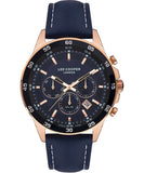 Lee Cooper  Men's Analog Watch, Blue Dial, Blue LeatherStrap, LC07372.499