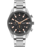 Lee Cooper  Men's Analog Watch, Gun Dial, Silver Stainless Steel Strap, LC07378.060
