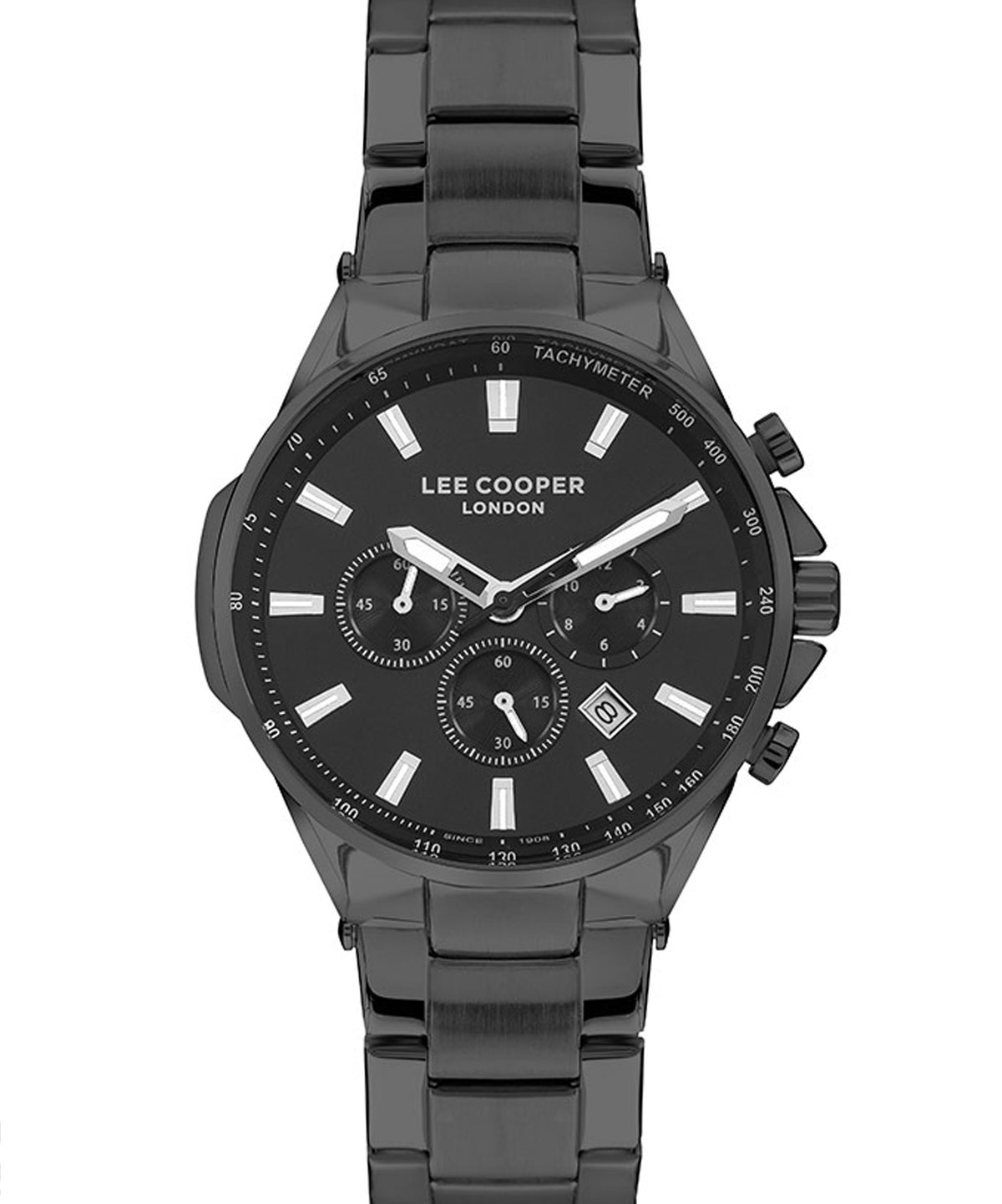 Lee Cooper  Men's Analog Watch, Black Dial, Black Stainless Steel Strap, LC07381.060