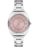 Lee Cooper  Women's Analog Watch, Pink Dial, Silver Stainless Steel Strap, LC07383.380