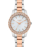 Lee Cooper  Women's Analog Watch, White Dial, Silver & Rose Gold Stainless Steel Strap, LC07390.520