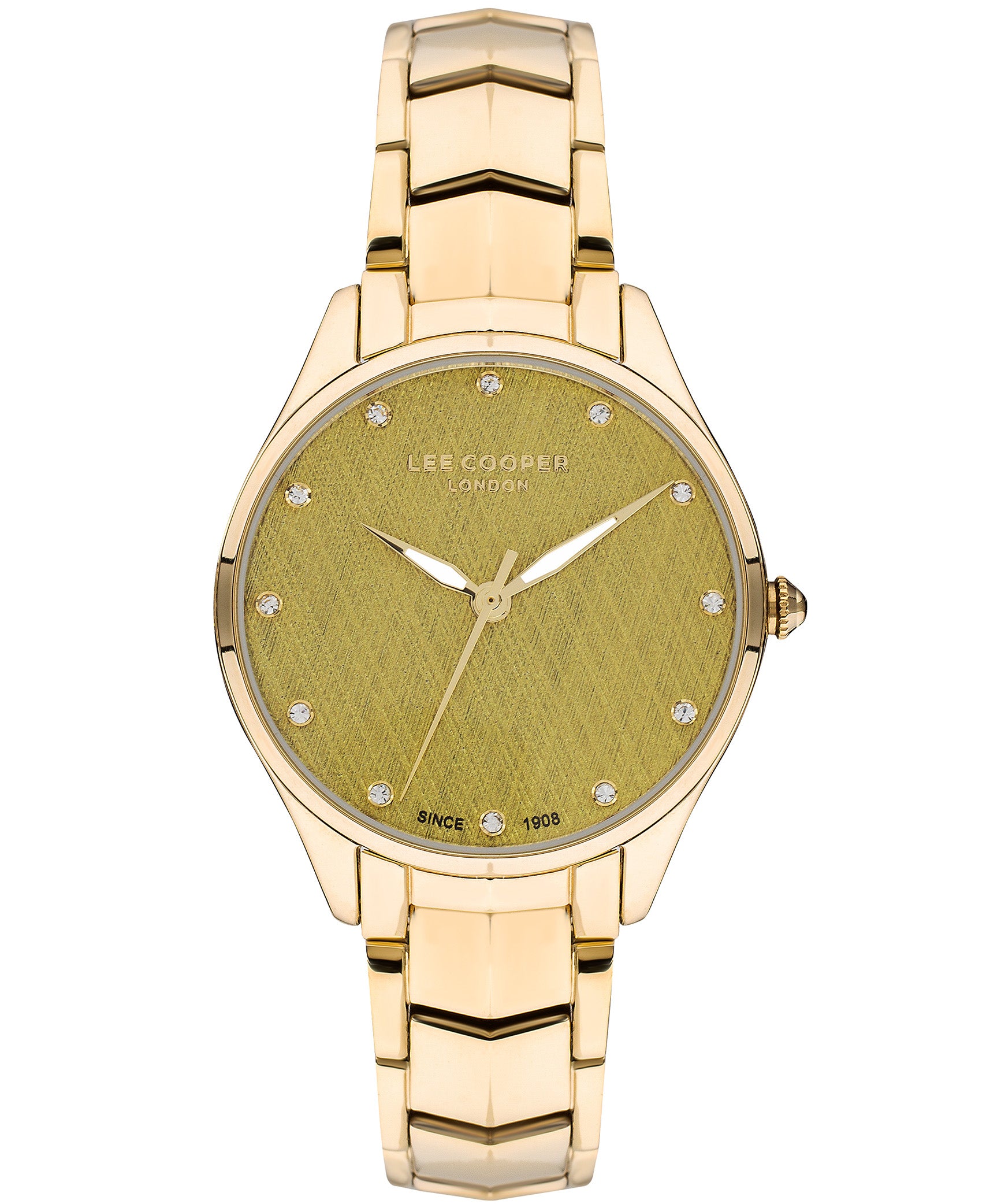 Lee Cooper  Women's Analog Gold Dial Gold Stainless Steel Watch, LC07393.110