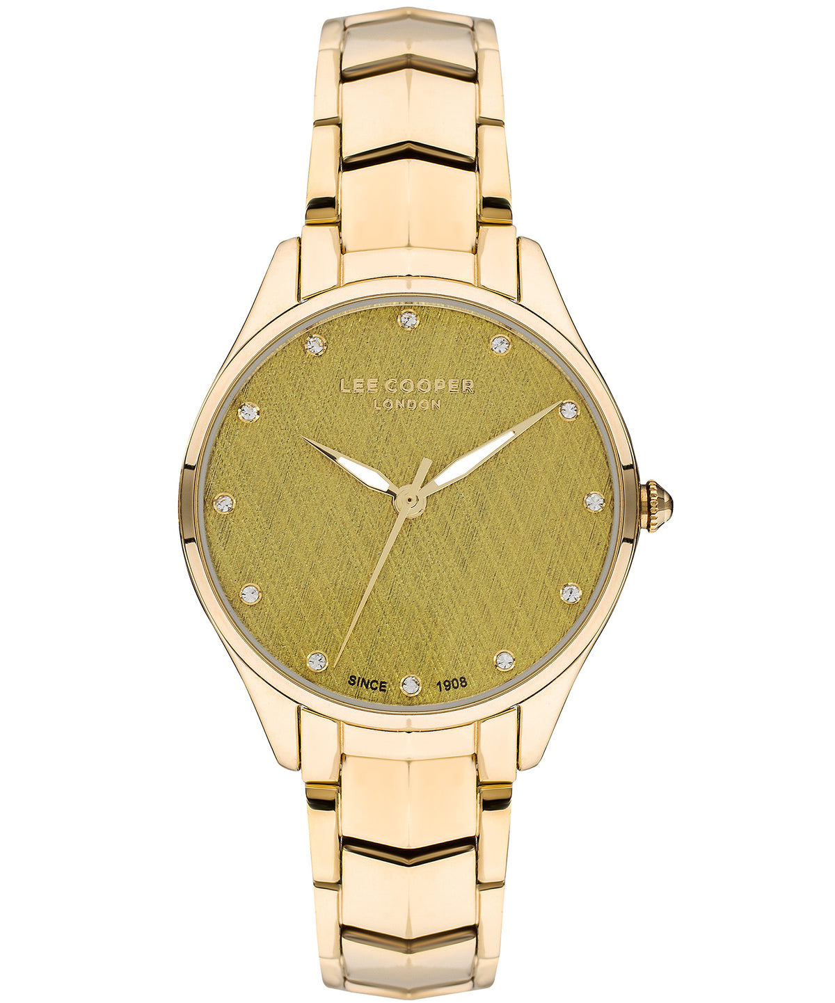 Lee Cooper  Women's Analog Gold Dial Gold Stainless Steel Watch, LC07393.110