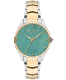 Lee Cooper  Women's Analog Watch, Green Dial, Silver & Gold Stainless Steel Strap, LC07393.270
